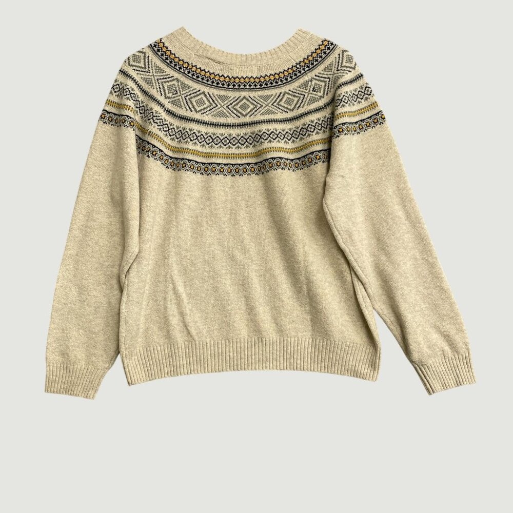 Original Weatherproof Vintage Cream Sweater Women's M Fair Isle Pattern M0650 - Picture 2 of 6